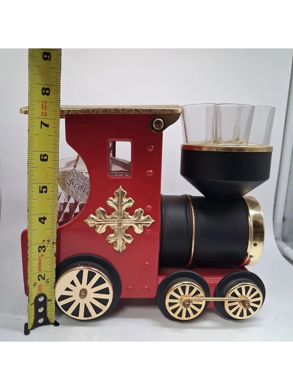 Vintage DC 328 Train Decanter Bar Set Music Box Shot Glasses How Dry I Am Japan
